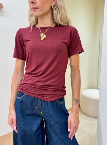 Shop Online T-shirt basic aderente marsala Kontatto