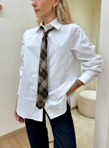 Shop Online Camicia bianca ricamo "silence is better" Kontatto