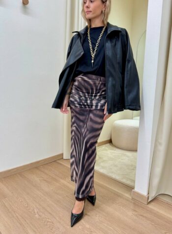 Shop Online Gonna drappeggiata fantasia zebrata moro HaveOne