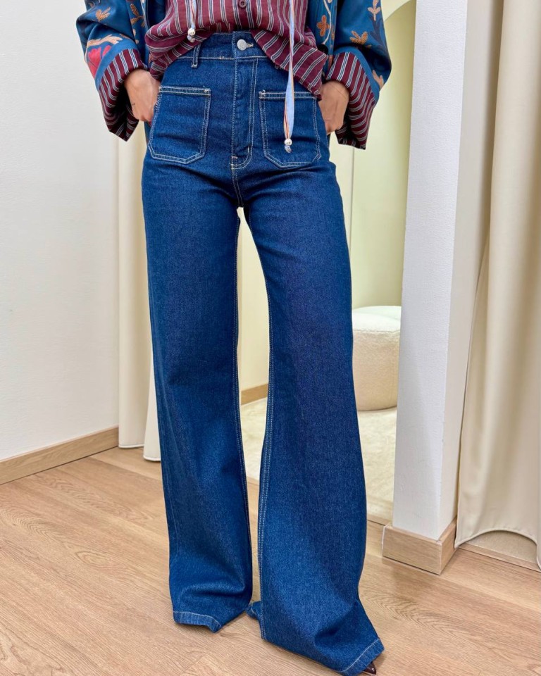 Jeans Plaza palazzo blu HaveOne Shop Online Jeans Plaza palazzo blu HaveOne