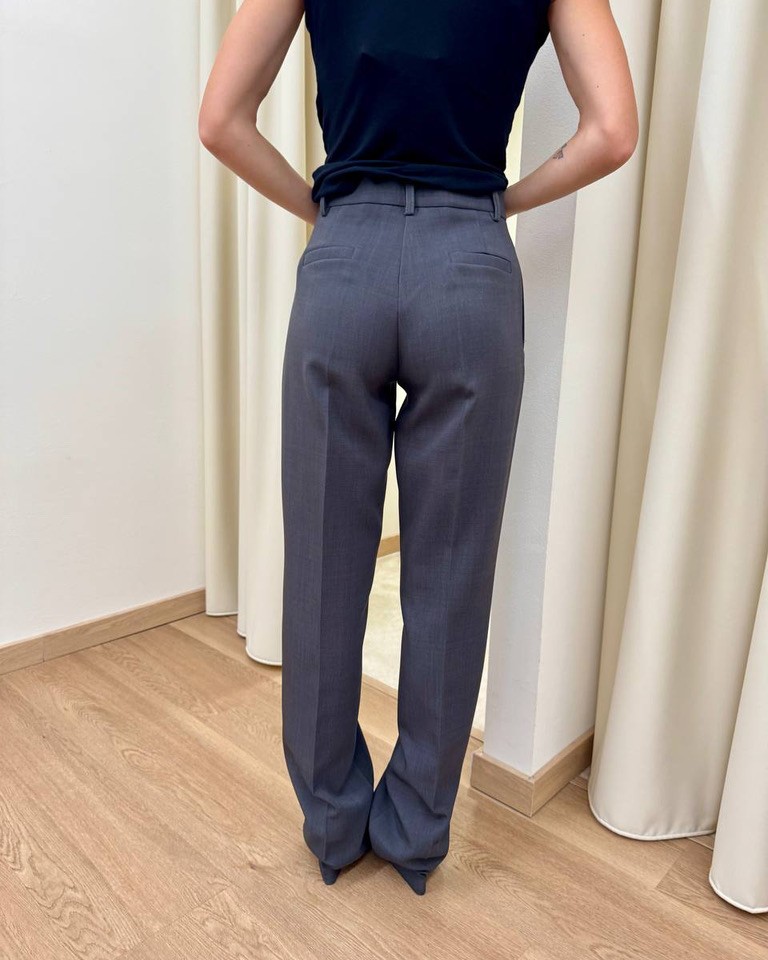 Pantalone sigaretta grigio mélange Kontatto Shop Online Pantalone sigaretta grigio mélange Kontatto