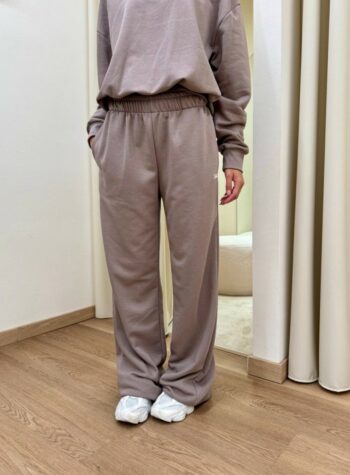 Shop Online Pantalone tuta SMX palazzo tortora Susy Mix