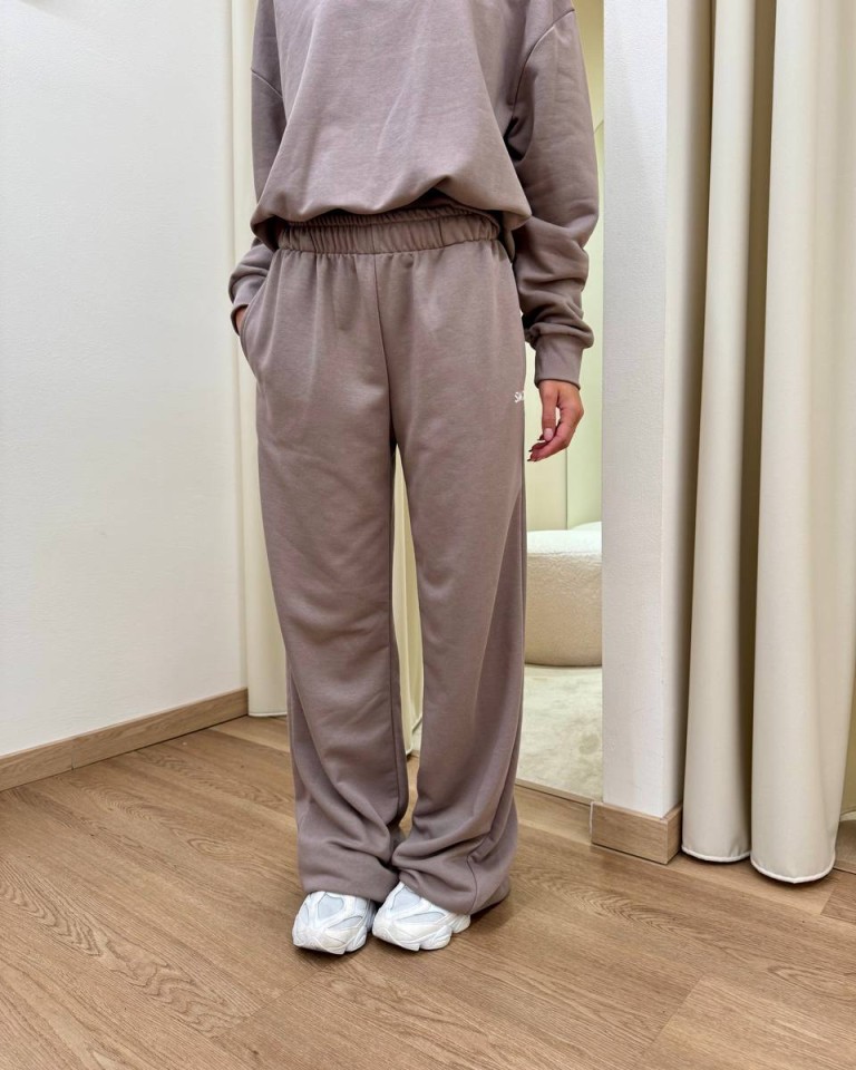 Pantalone tuta SMX palazzo tortora Susy Mix Shop Online Pantalone tuta SMX palazzo tortora Susy Mix
