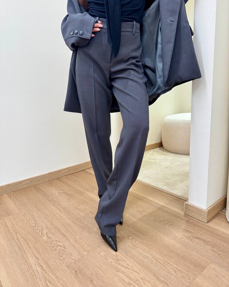 Pantalone sigaretta grigio mélange Kontatto Shop Online Pantalone sigaretta grigio mélange Kontatto