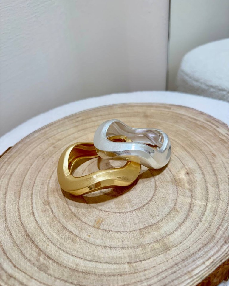 Bracciale ondulato argento opaco Shop Online Bracciale ondulato argento opaco