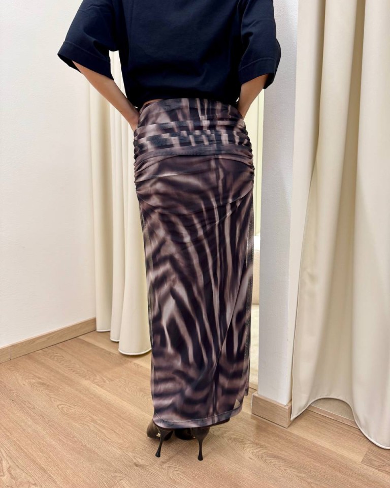 Gonna drappeggiata fantasia zebrata moro HaveOne Shop Online Gonna drappeggiata fantasia zebrata moro HaveOne