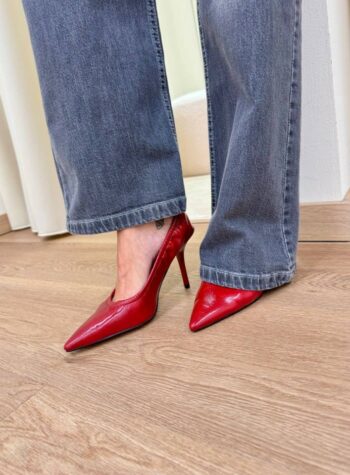 Shop Online Decolletè Vanta arricciata rossa Twentyfourhaitch