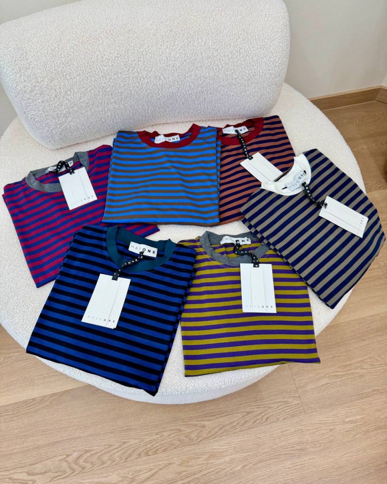 Maglia scatoletta righe blu e militare HaveOne Shop Online Maglia scatoletta righe blu e militare HaveOne