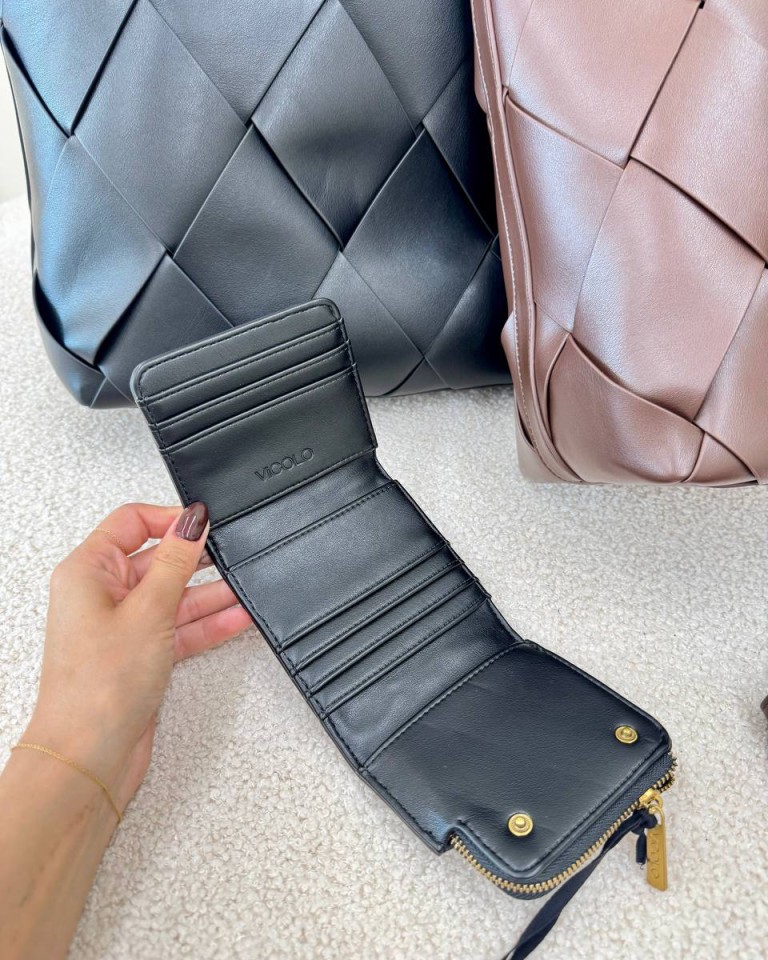 Portafogli intreccio nero Vicolo Shop Online Portafogli intreccio nero Vicolo