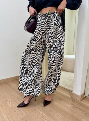 Shop Online Pantalone balloon con coulisse zebrato HaveOne