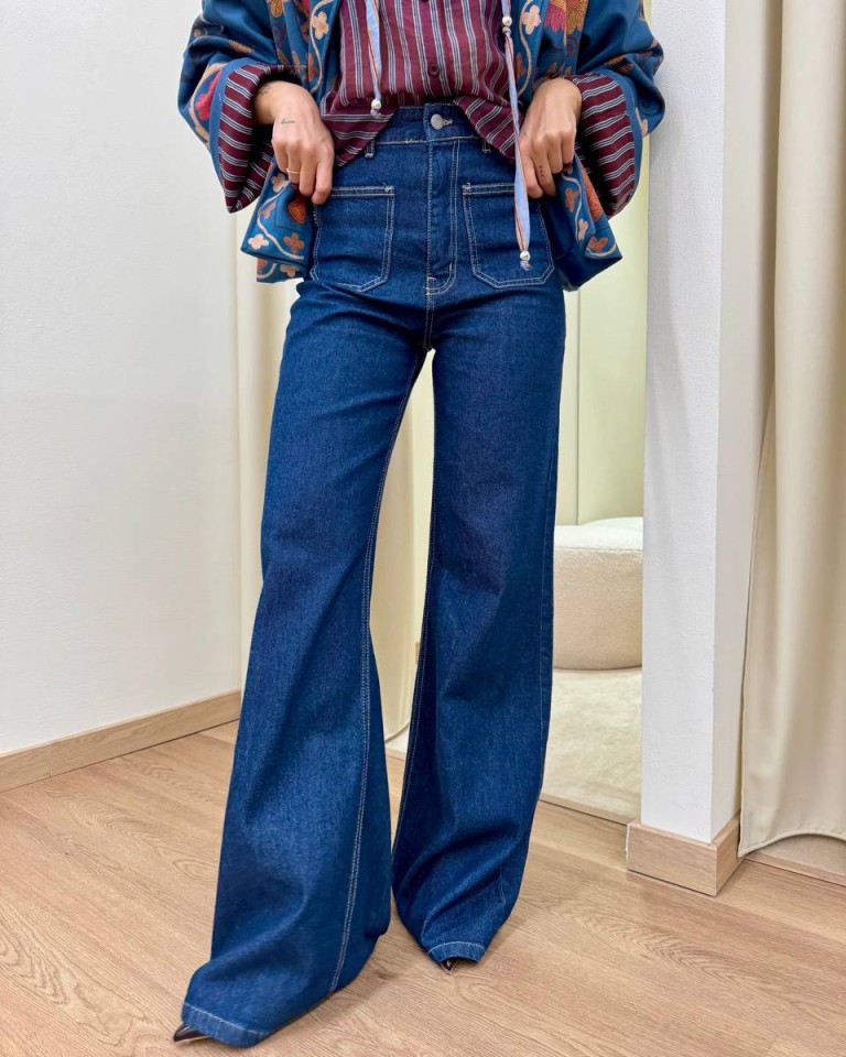 Jeans Plaza palazzo blu HaveOne Shop Online Jeans Plaza palazzo blu HaveOne