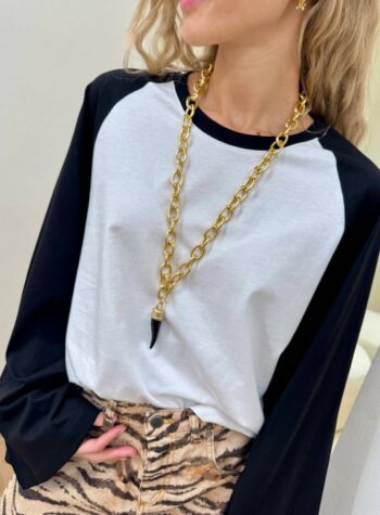 Shop Online Collana catena con corno nero