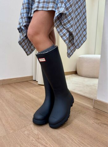 Shop Online Stivale alto in gomma con ecopelliccia nero HUNTER