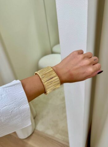 Shop Online Bracciale a fascia con fili metallici oro