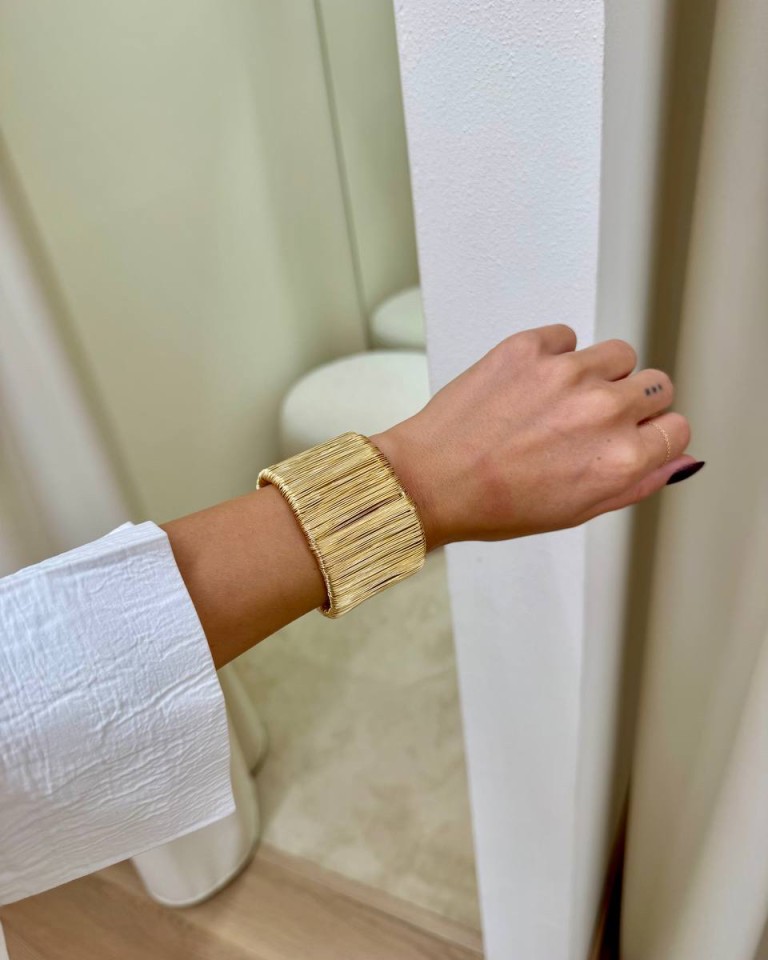 Bracciale a fascia con fili metallici oro Shop Online Bracciale a fascia con fili metallici oro
