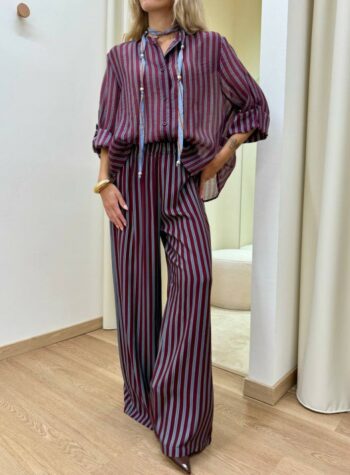 Shop Online Pantalone Nomad righe bordeaux HaveOne
