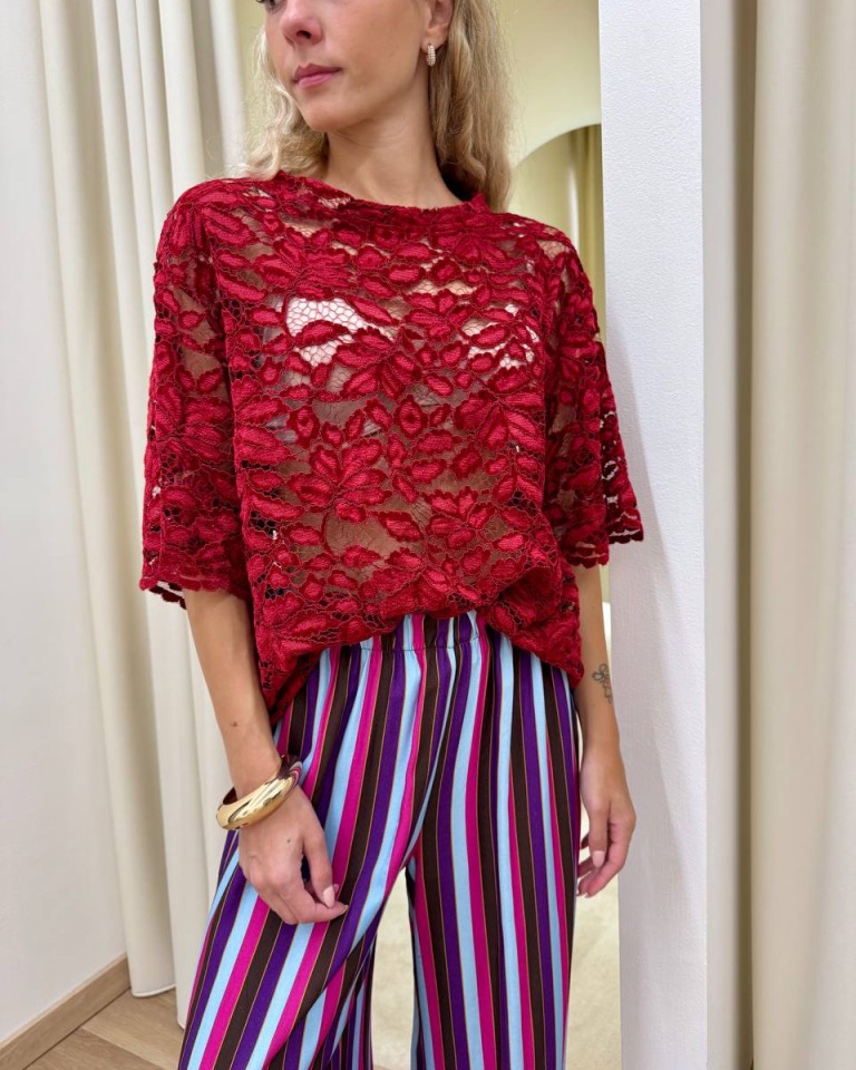T-shirt Nomad pizzo di velluto rosso HaveOne Shop Online T-shirt Nomad pizzo di velluto rosso HaveOne