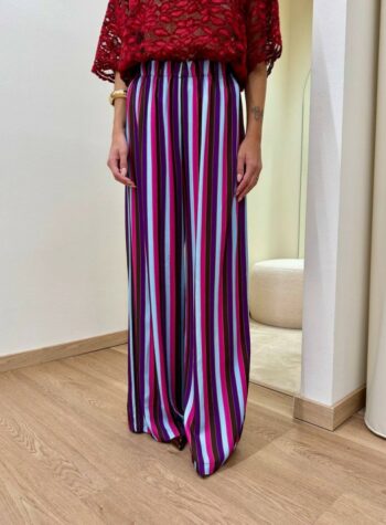 Shop Online Pantalone Nomad righe viola fucsia e celeste HaveOne