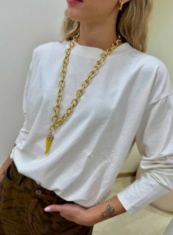 Shop Online Collana catena con corno giallo