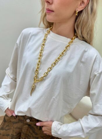 Shop Online Collana catena con corno oro