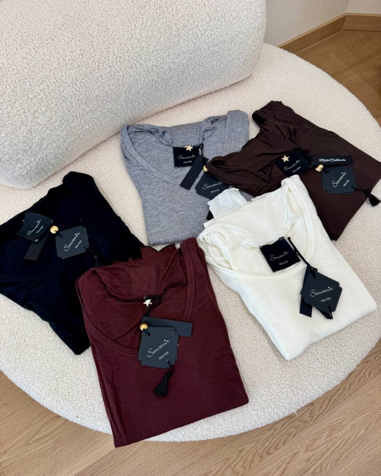 Maglia con canotta misto cashmere panna Souvenir Shop Online Maglia con canotta misto cashmere panna Souvenir