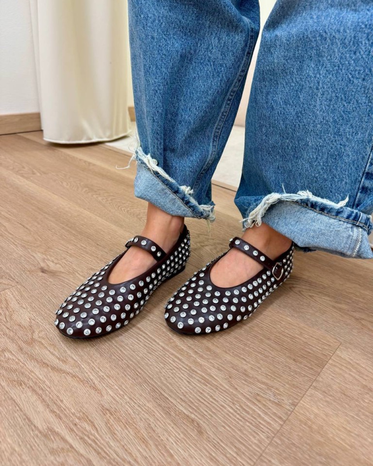 Mary jane ecopelle moro con strass Ovyè Shop Online Mary jane ecopelle moro con strass Ovyè
