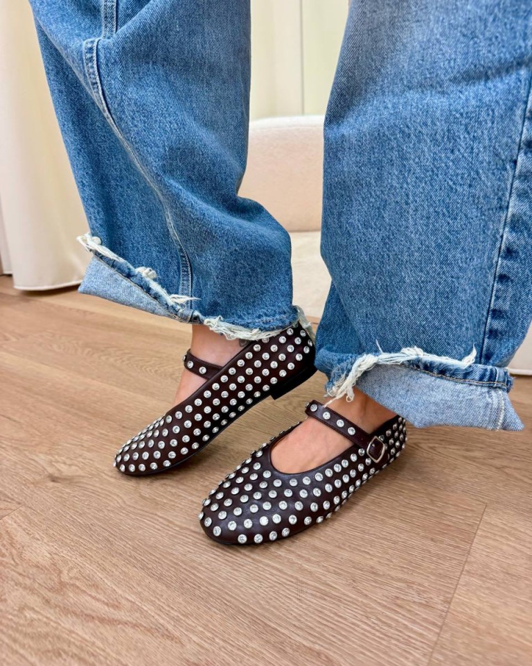 Mary jane ecopelle moro con strass Ovyè Shop Online Mary jane ecopelle moro con strass Ovyè