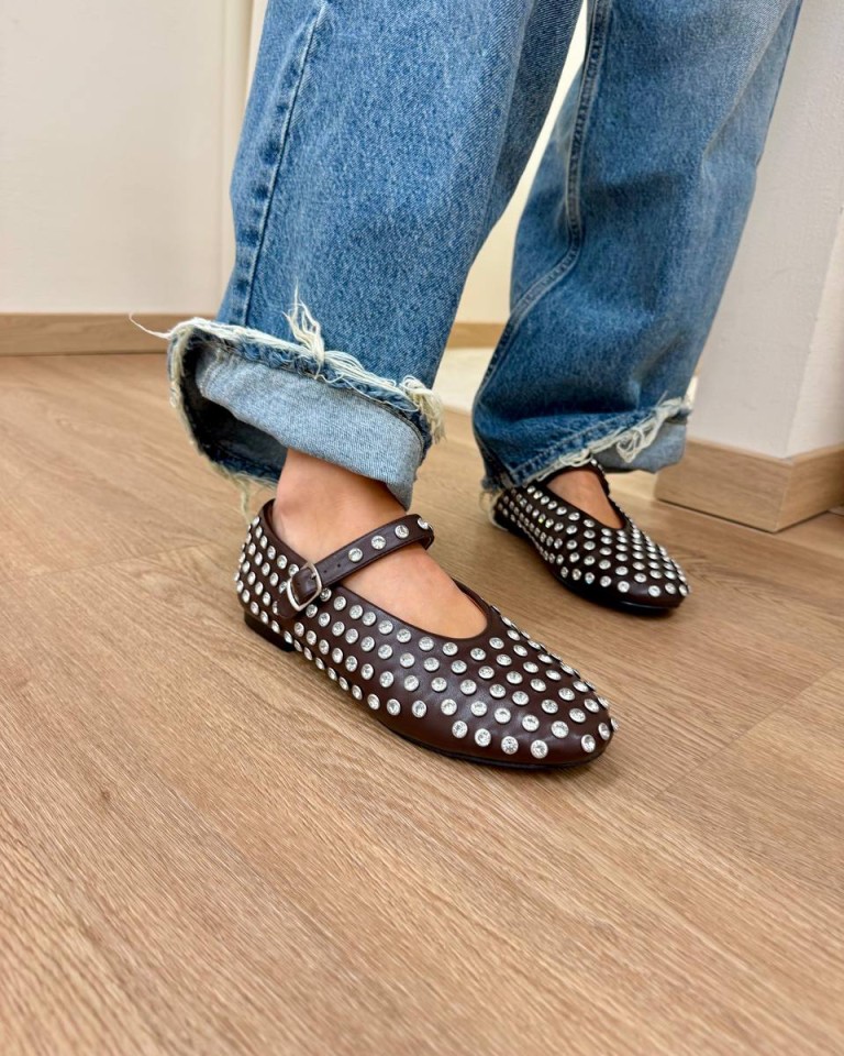 Mary jane ecopelle moro con strass Ovyè Shop Online Mary jane ecopelle moro con strass Ovyè