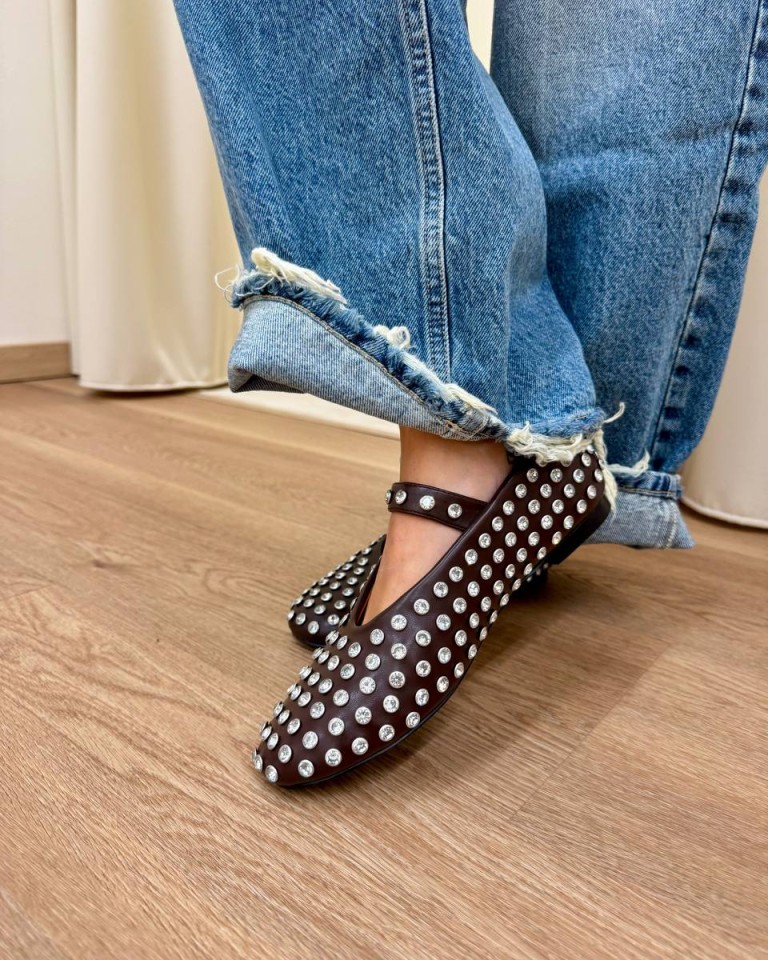 Mary jane ecopelle moro con strass Ovyè Shop Online Mary jane ecopelle moro con strass Ovyè