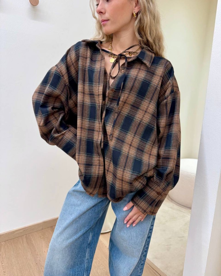 Twin set camicia e top check moro e nero Vicolo Shop Online Twin set camicia e top check moro e nero Vicolo