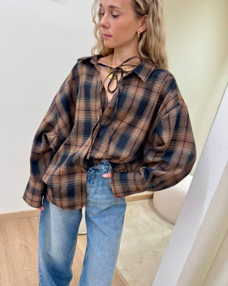 Twin set camicia e top check moro e nero Vicolo Shop Online Twin set camicia e top check moro e nero Vicolo