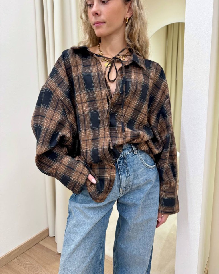 Twin set camicia e top check moro e nero Vicolo Shop Online Twin set camicia e top check moro e nero Vicolo