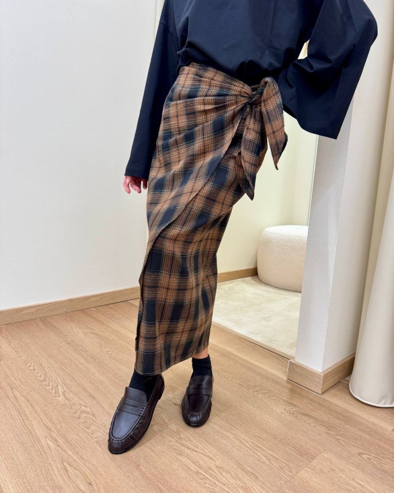Gonna portafoglio check moro e nero Vicolo Shop Online Gonna portafoglio check moro e nero Vicolo