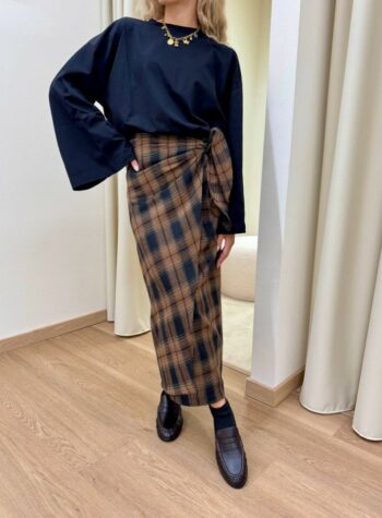 Shop Online Gonna portafoglio check moro e nero Vicolo