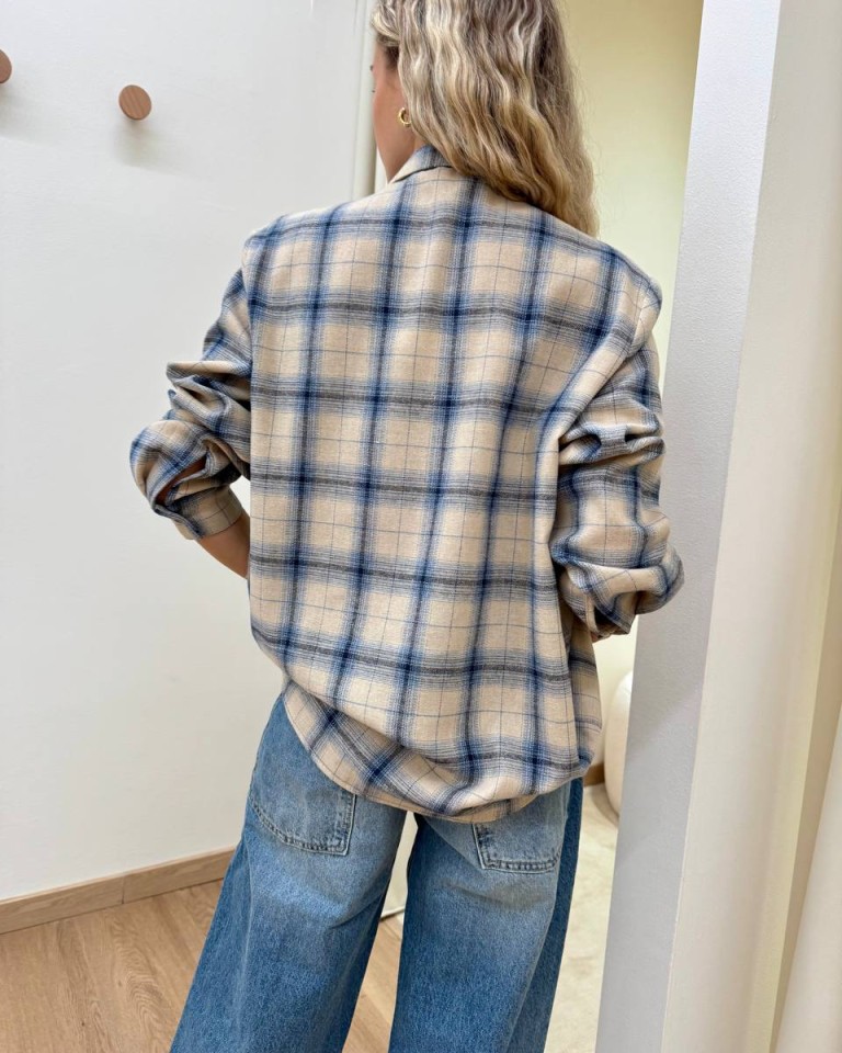 Camicia check beige e blu Vicolo Shop Online Camicia check beige e blu Vicolo