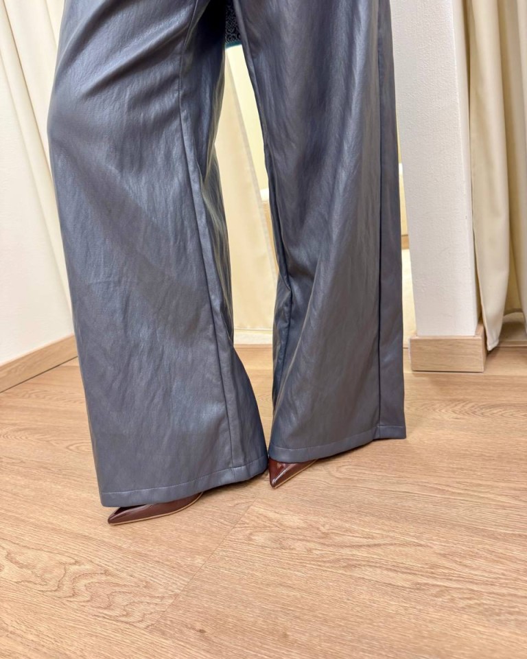 Pantalone ecopelle grigio piombo Tensione In Shop Online Pantalone ecopelle grigio piombo Tensione In