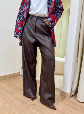 Shop Online Pantalone ecopelle moro Tensione In