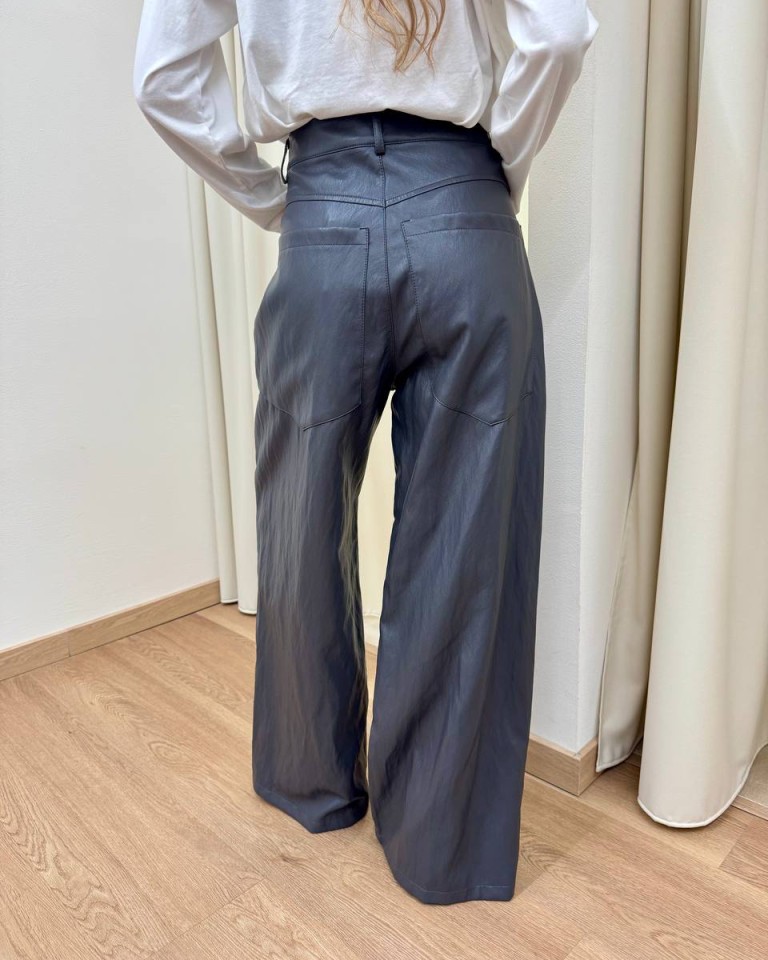 Pantalone ecopelle grigio piombo Tensione In Shop Online Pantalone ecopelle grigio piombo Tensione In
