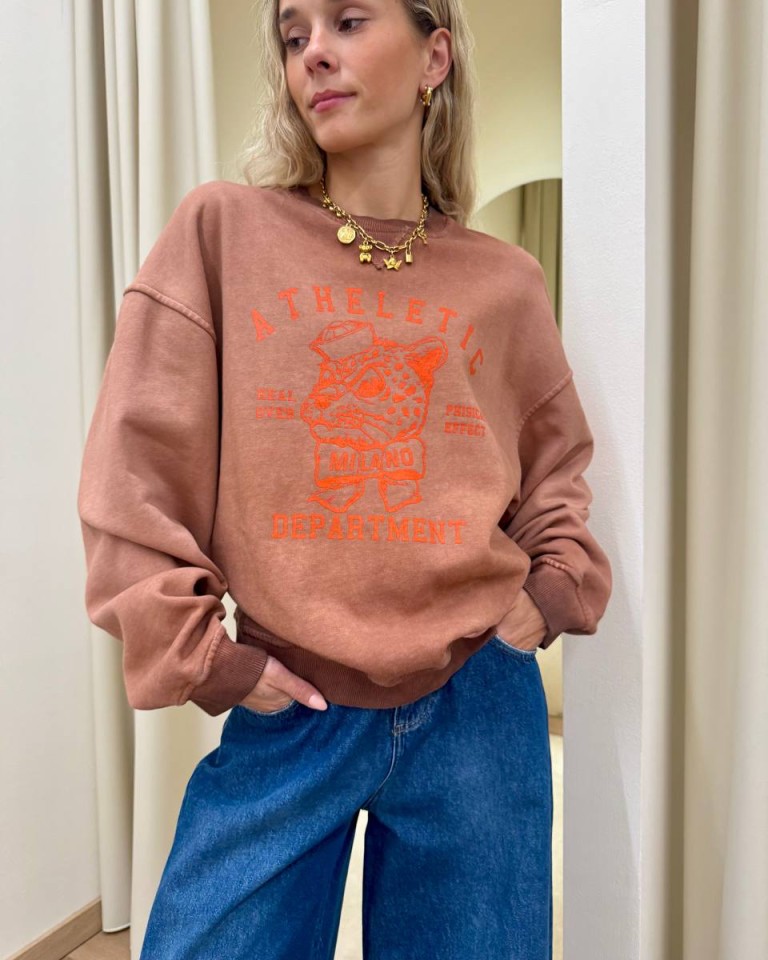 Felpa over blush stampa "athletic department" Tensione In Shop Online Felpa over blush stampa "athletic department" Tensione In