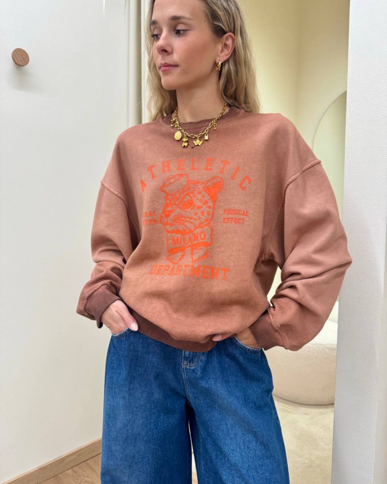 Felpa over blush stampa "athletic department" Tensione In Shop Online Felpa over blush stampa "athletic department" Tensione In