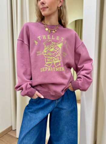 Shop Online Felpa over rosa stampa "athletic department" Tensione In