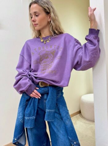 Shop Online Felpa over lavanda stampa "athletic department" Tensione In