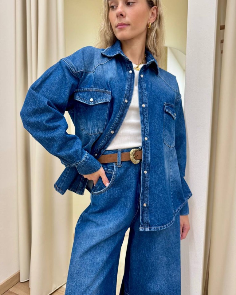 Camicia Ray denim blu medio Tensione In Shop Online Camicia Ray denim blu medio Tensione In