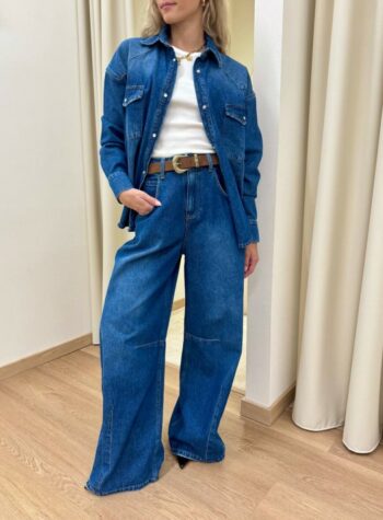 Shop Online Jeans Ariel barrel wide leg blu medio Tensione In