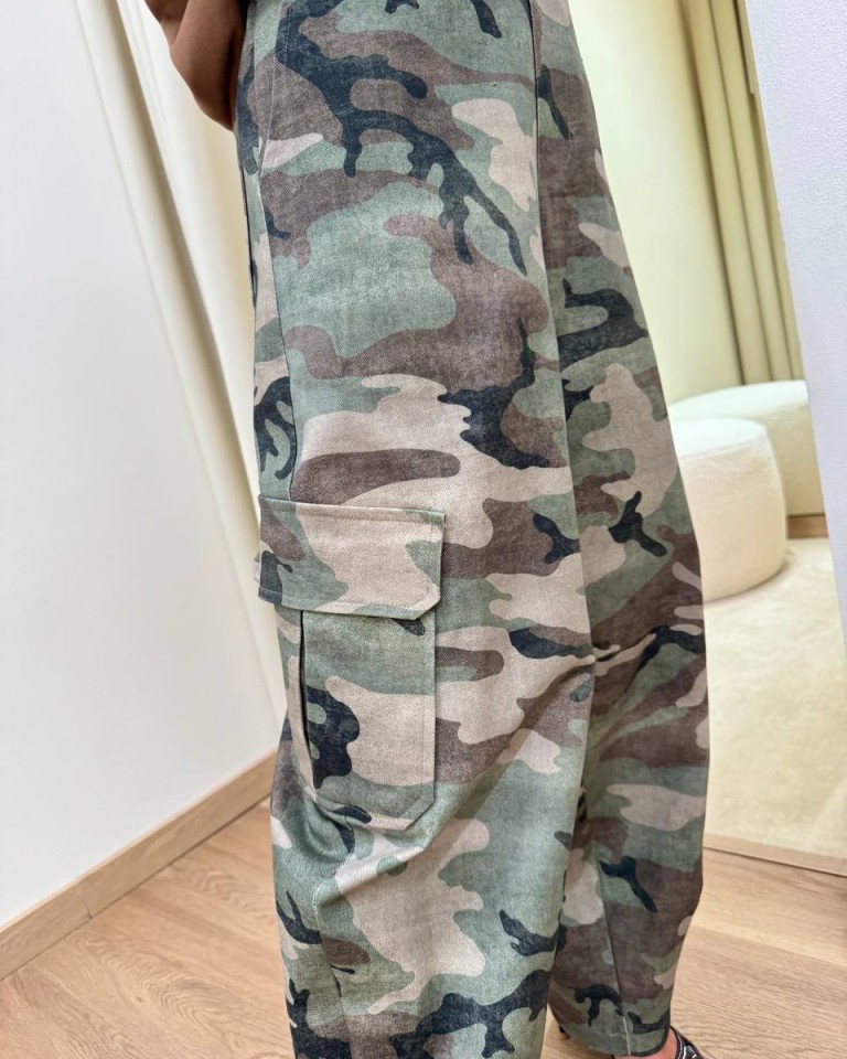 Pantalone cargo balloon mimetico verde militare Tensione In Shop Online Pantalone cargo balloon mimetico verde militare Tensione In