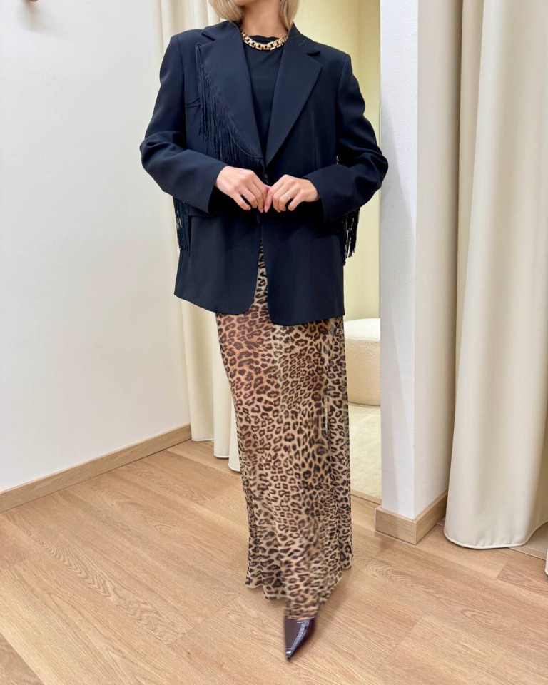 Giacca con frange nera Tensione In Shop Online Giacca con frange nera Tensione In