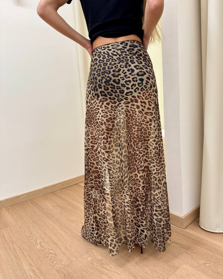Gonna semitrasparente leopardata moro Tensione In Shop Online Gonna semitrasparente leopardata moro Tensione In