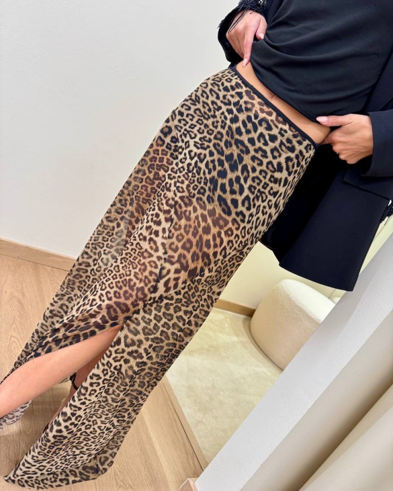 Gonna semitrasparente leopardata moro Tensione In Shop Online Gonna semitrasparente leopardata moro Tensione In