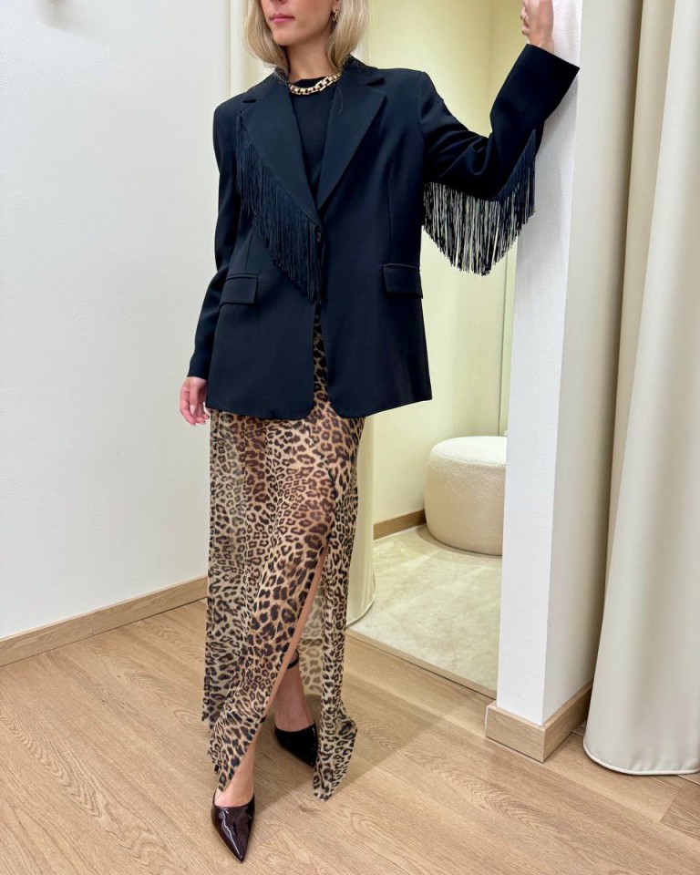 Gonna semitrasparente leopardata moro Tensione In Shop Online Gonna semitrasparente leopardata moro Tensione In