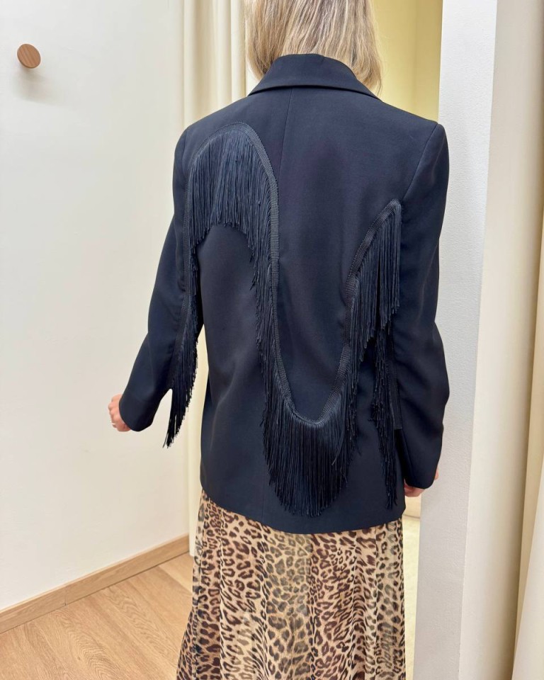Giacca con frange nera Tensione In Shop Online Giacca con frange nera Tensione In
